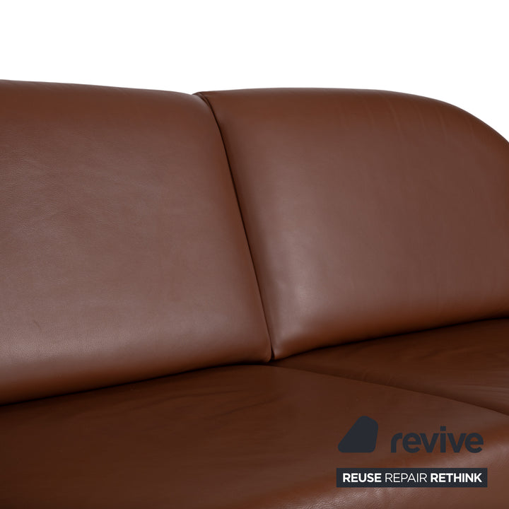 Walter Knoll Zweisitzer Leder Sofa Braun