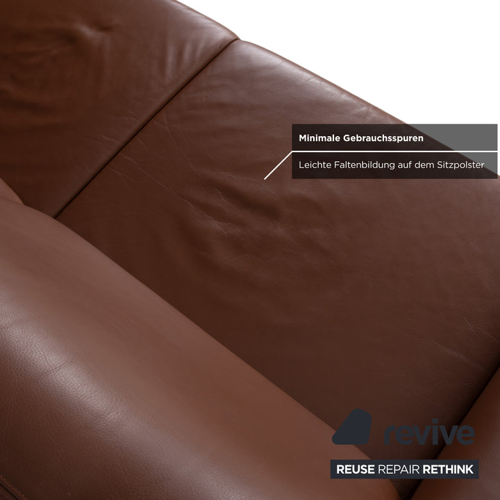Walter Knoll Zweisitzer Leder Sofa Braun