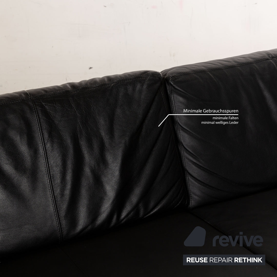 Wassenberger Werkstätten Leder Ecksofa Schwarz Recamiere Links Sofa Couch