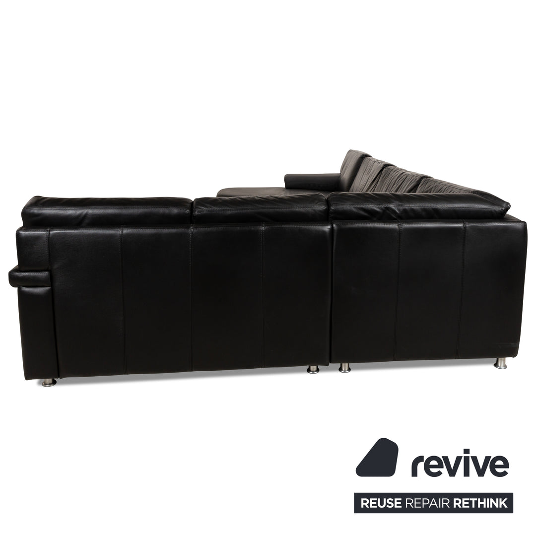 Wassenberger Werkstätten Leder Ecksofa Schwarz Recamiere Links Sofa Couch