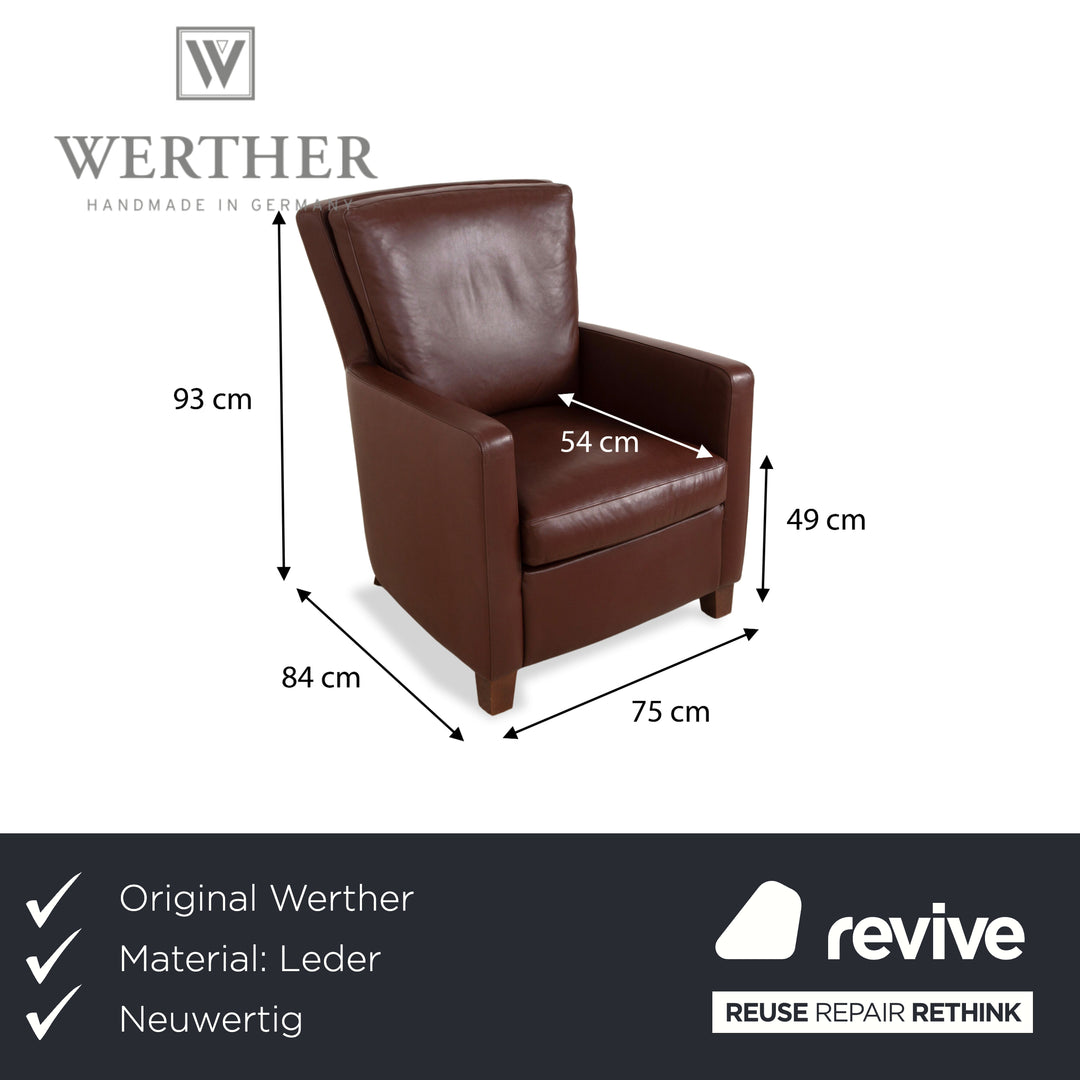 Werther Sierra Fauteuil en Cuir Marron Rouge