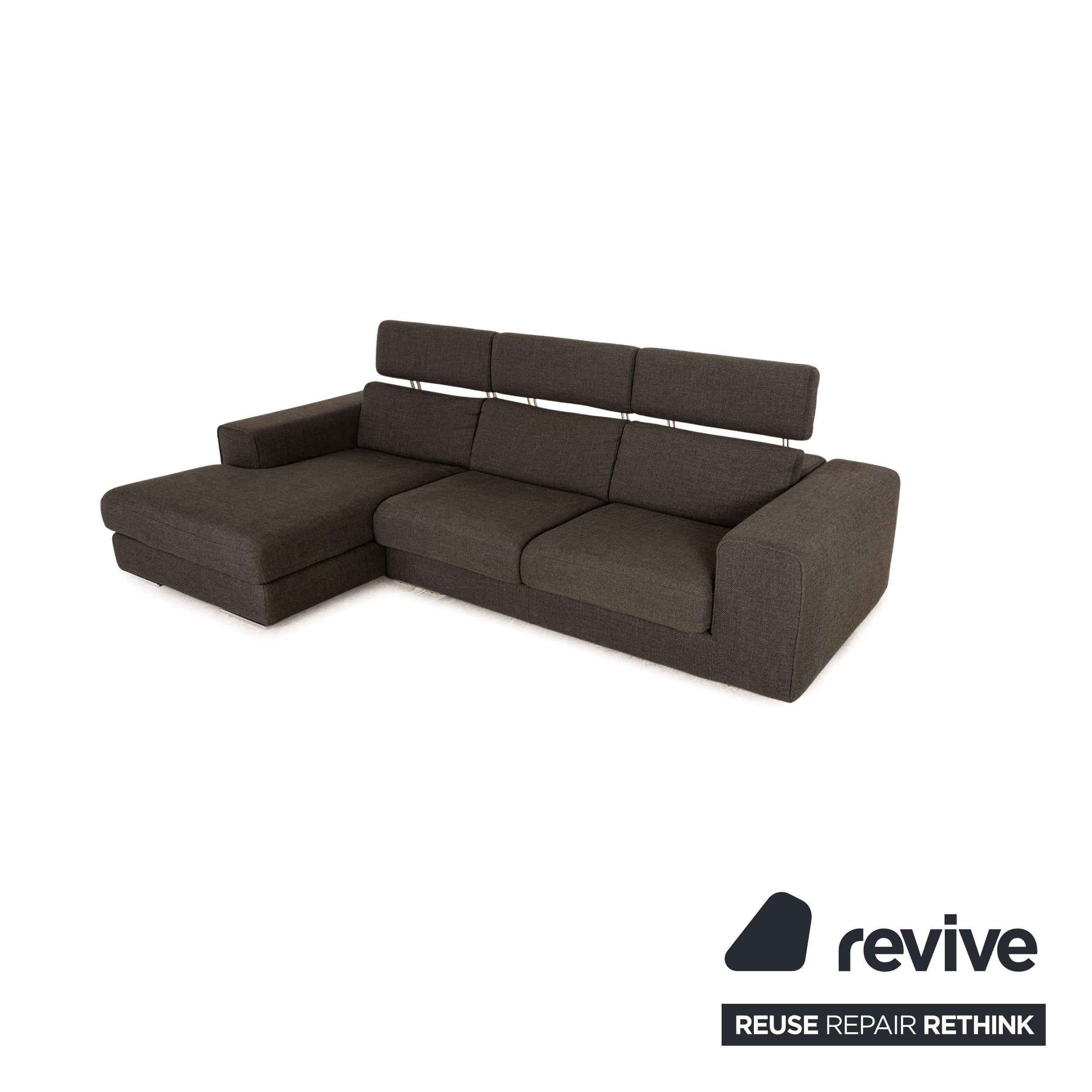 Who's Perfect Avenue Stoff Ecksofa Grau Sofa Couch manuelle Funktion Recamiere links