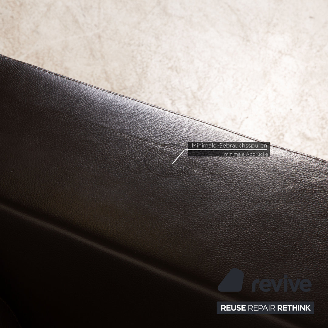 Who's Perfect Boston Leather Corner Sofa Brown Chaise longue right manual function