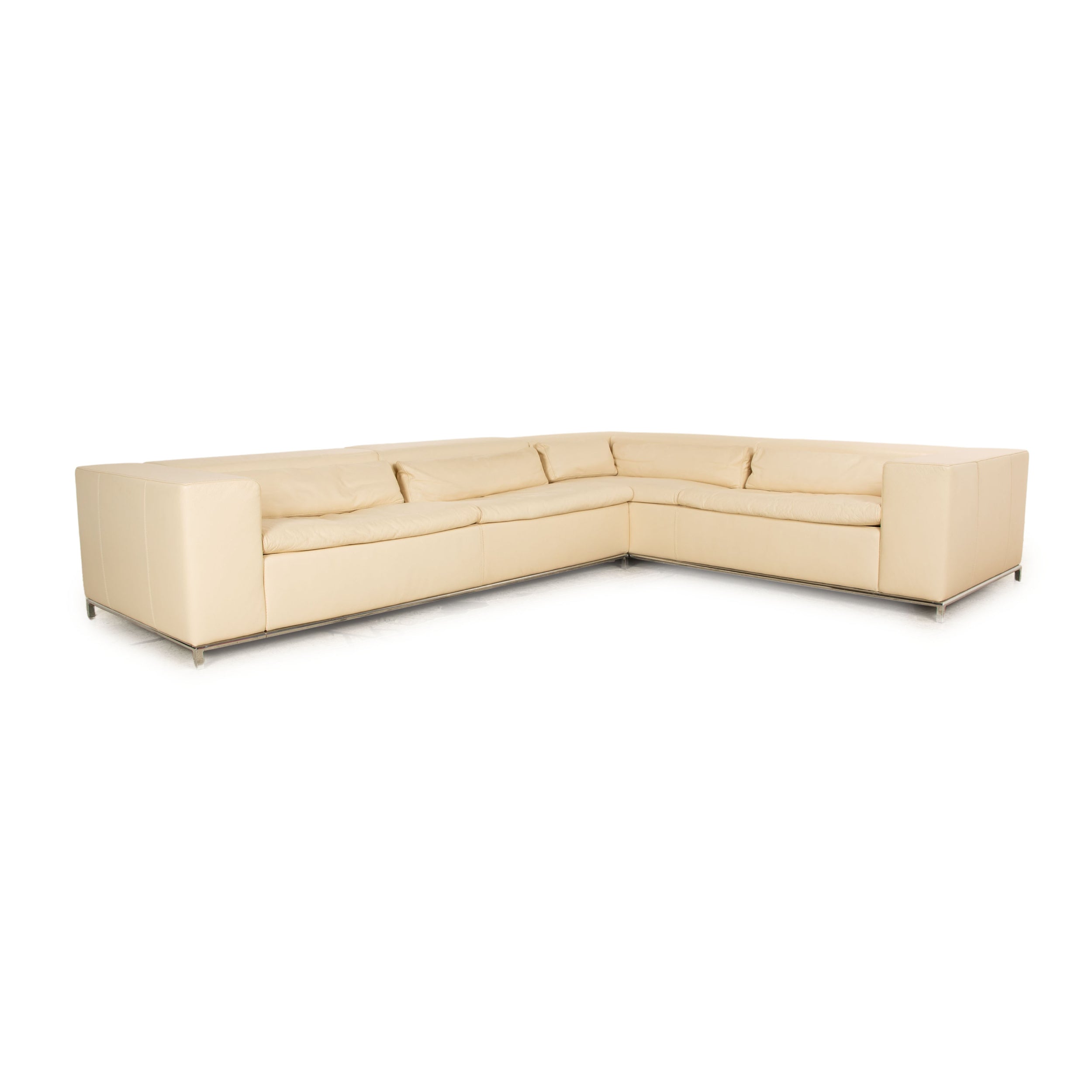 Who's Perfect Boston Leder Ecksofa Creme Sofa Couch Recamiere rechts