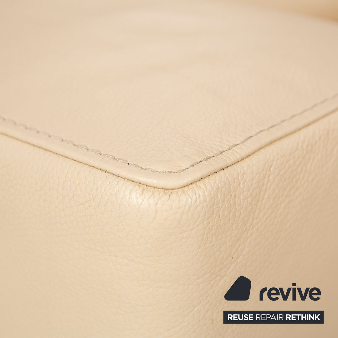 Who's Perfect Boston Leather Corner Sofa Cream Sofa Couch Recamiere right