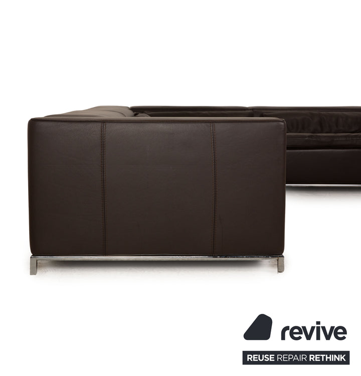 Who's Perfect Boston Leather Sofa Set Brown Corner Sofa Stool Recamiere Right Manual Function