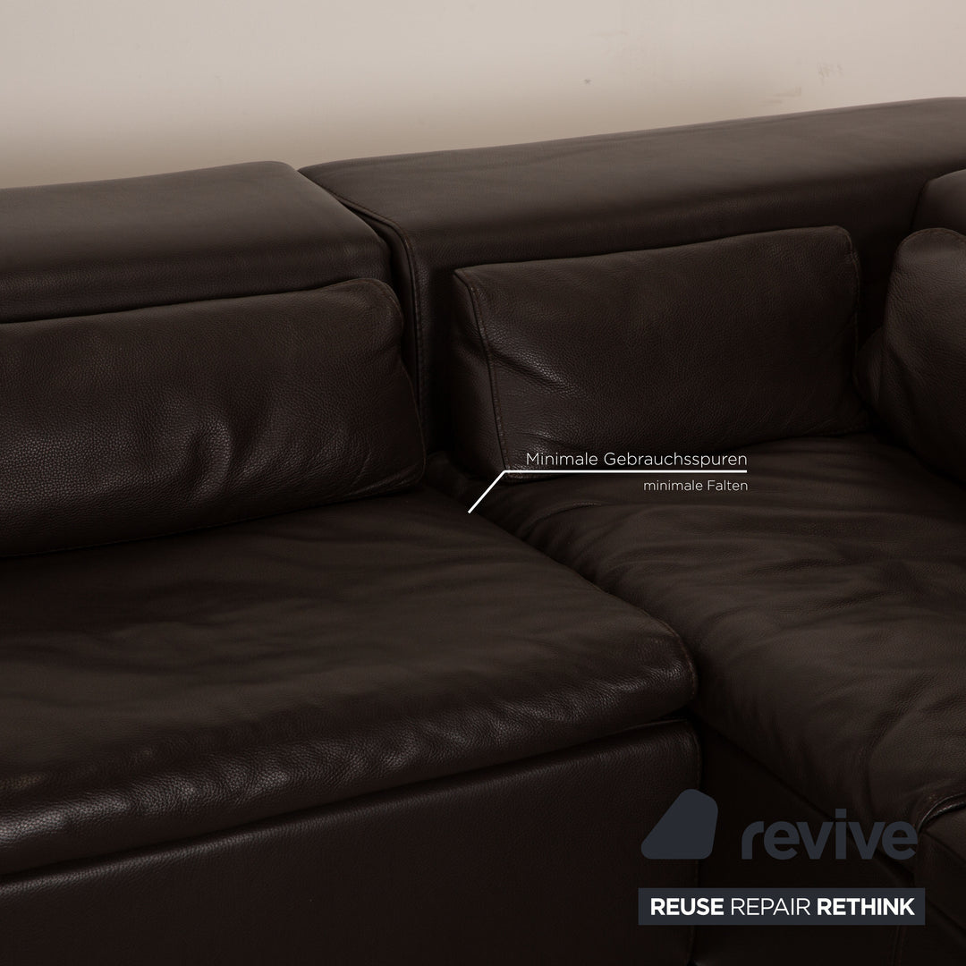 Who's Perfect Boston Leather Sofa Set Brown Corner Sofa Stool Recamiere Right Manual Function