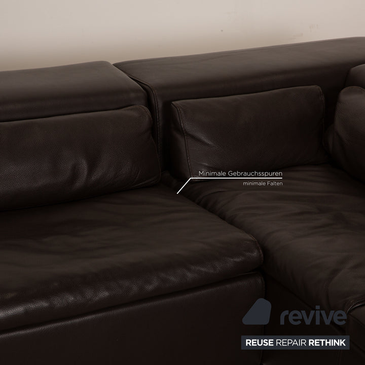 Who's Perfect Boston Leather Sofa Set Brown Corner Sofa Stool Recamiere Right Manual Function