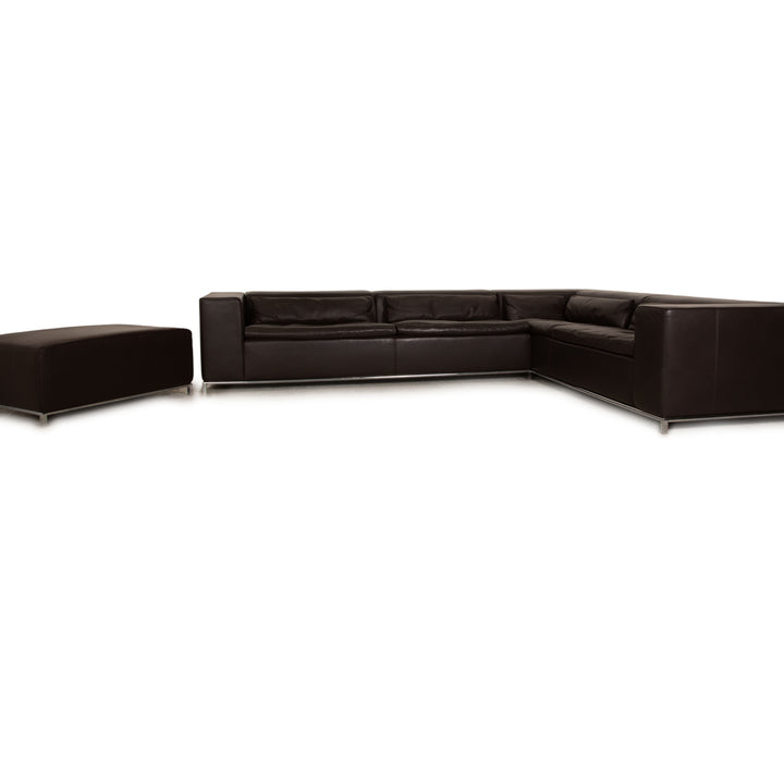 Who's Perfect Boston Leather Sofa Set Brown Corner Sofa Stool Recamiere Right Manual Function