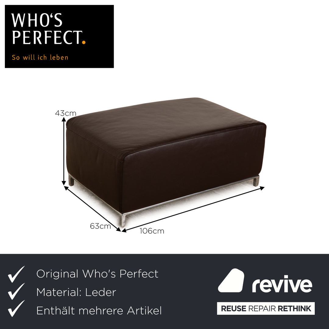 Who's Perfect Boston Leather Sofa Set Brown Corner Sofa Stool Recamiere Right Manual Function