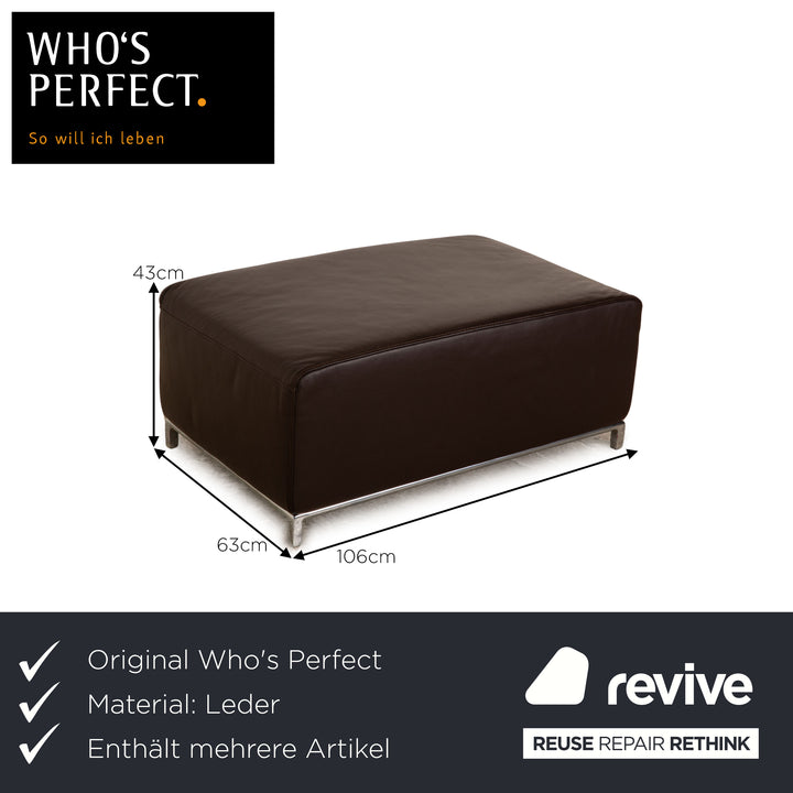 Who's Perfect Boston Leather Sofa Set Brown Corner Sofa Stool Recamiere Right Manual Function