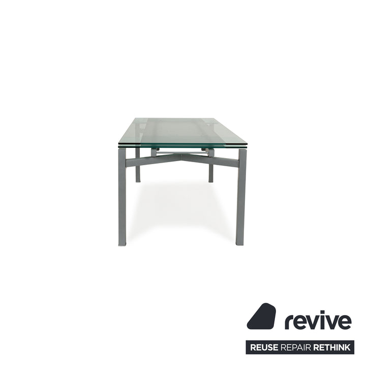 Who's Perfect Glass Dining Table Grey Manual Function 180-256 x 95 x 75 cm