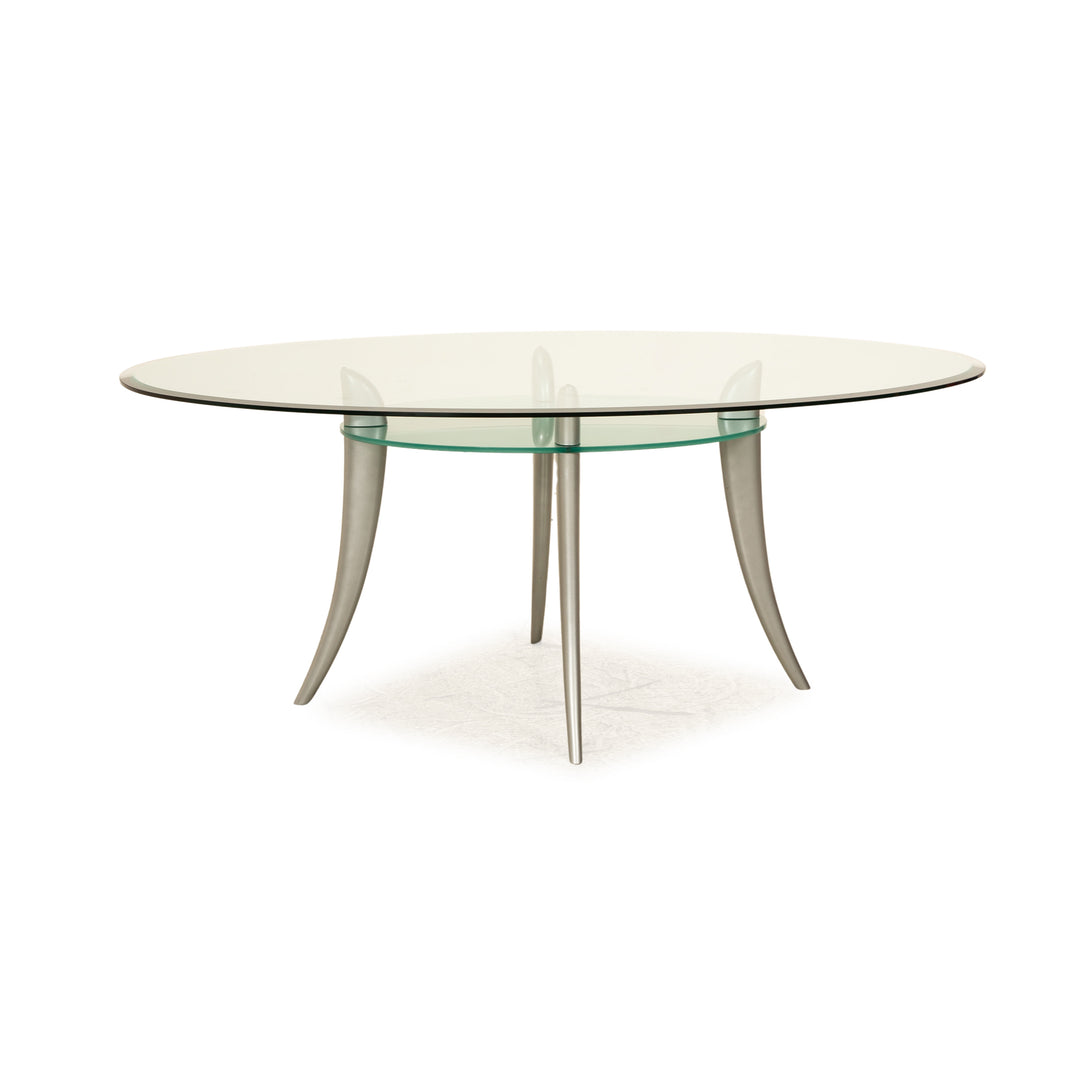 Who's Perfect Glass Dining Table Silver Grey 180 x120 x73 cm