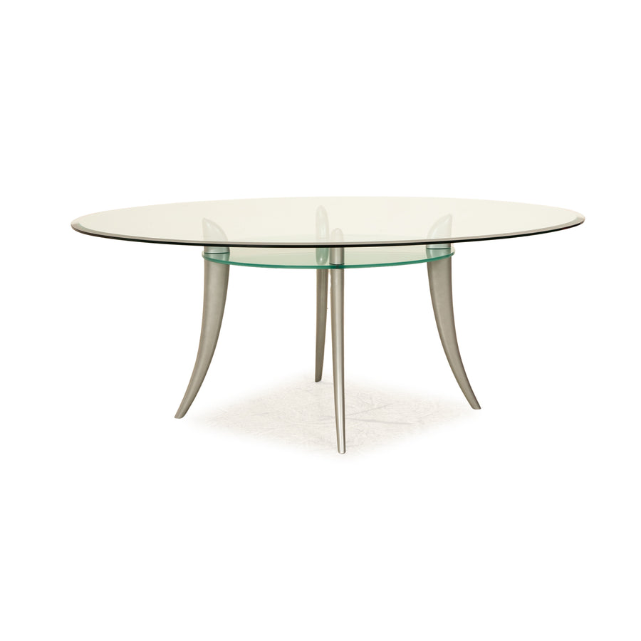 Who's Perfect Glass Dining Table Silver Grey 180 x120 x73 cm