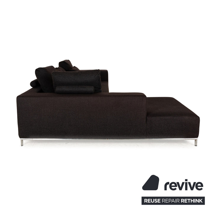 Who's Perfect Granada Fabric Corner Sofa Black Recamiere Left Sofa Couch