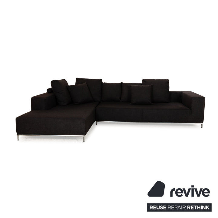 Who's Perfect Granada Stoff Ecksofa Schwarz Recamiere Links Sofa Couch