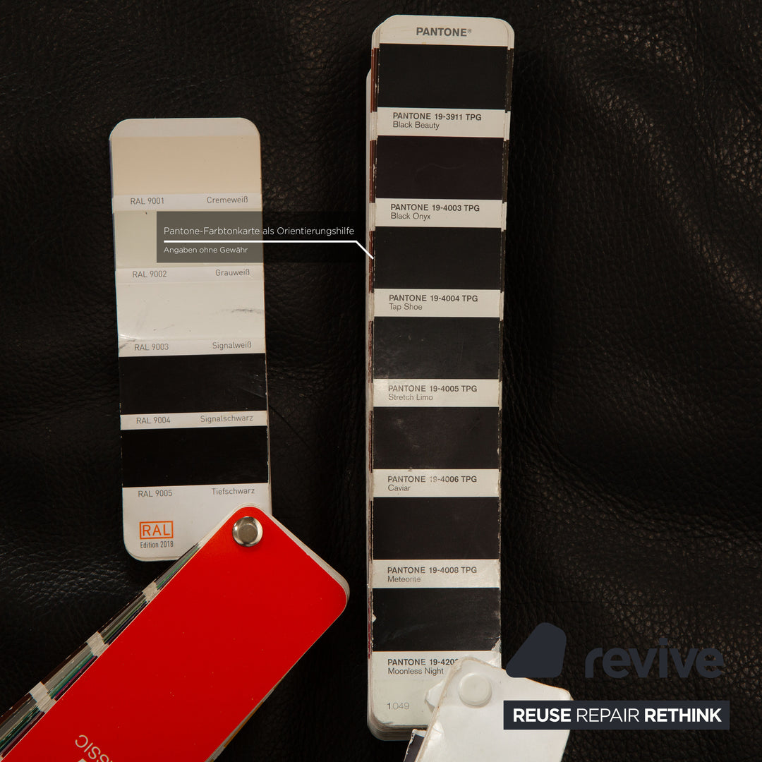 Who's Perfect HALMA Leather Corner Sofa Black Recamiere Left Sofa Couch