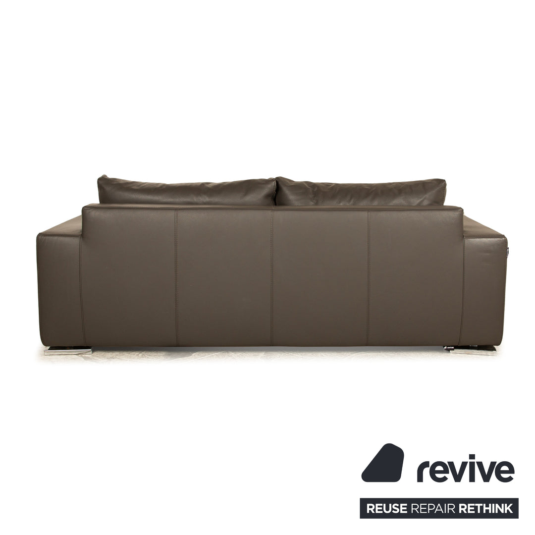 Who*s Perfect La Nuova Casa Leather Two Seater Grey Sofa Couch