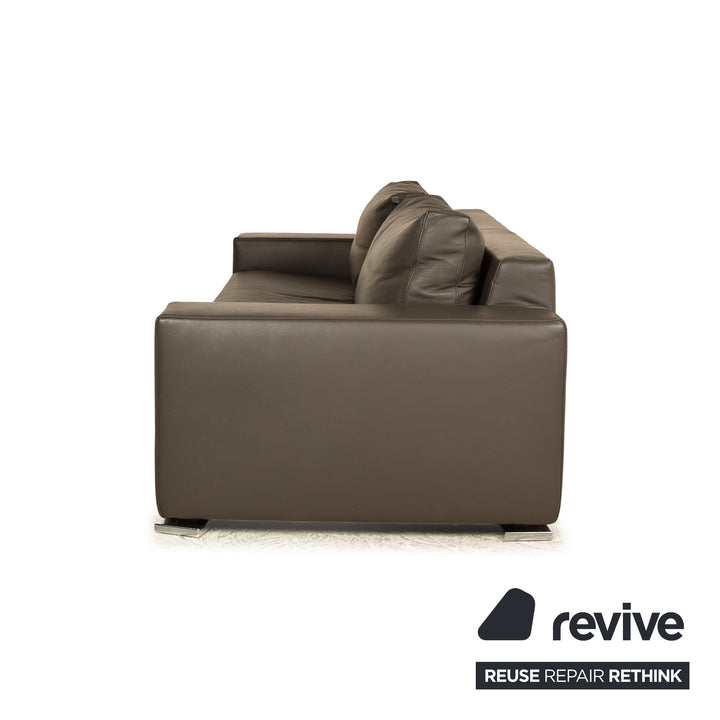 Who*s Perfect La Nuova Casa Leather Two Seater Grey Sofa Couch