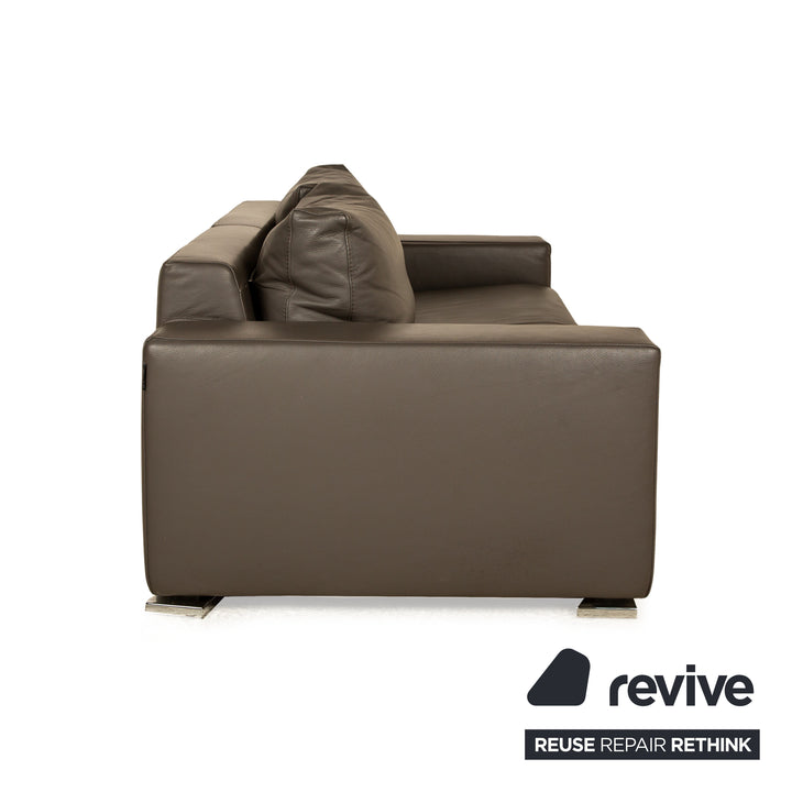 Who*s Perfect La Nuova Casa Leather Two Seater Grey Sofa Couch