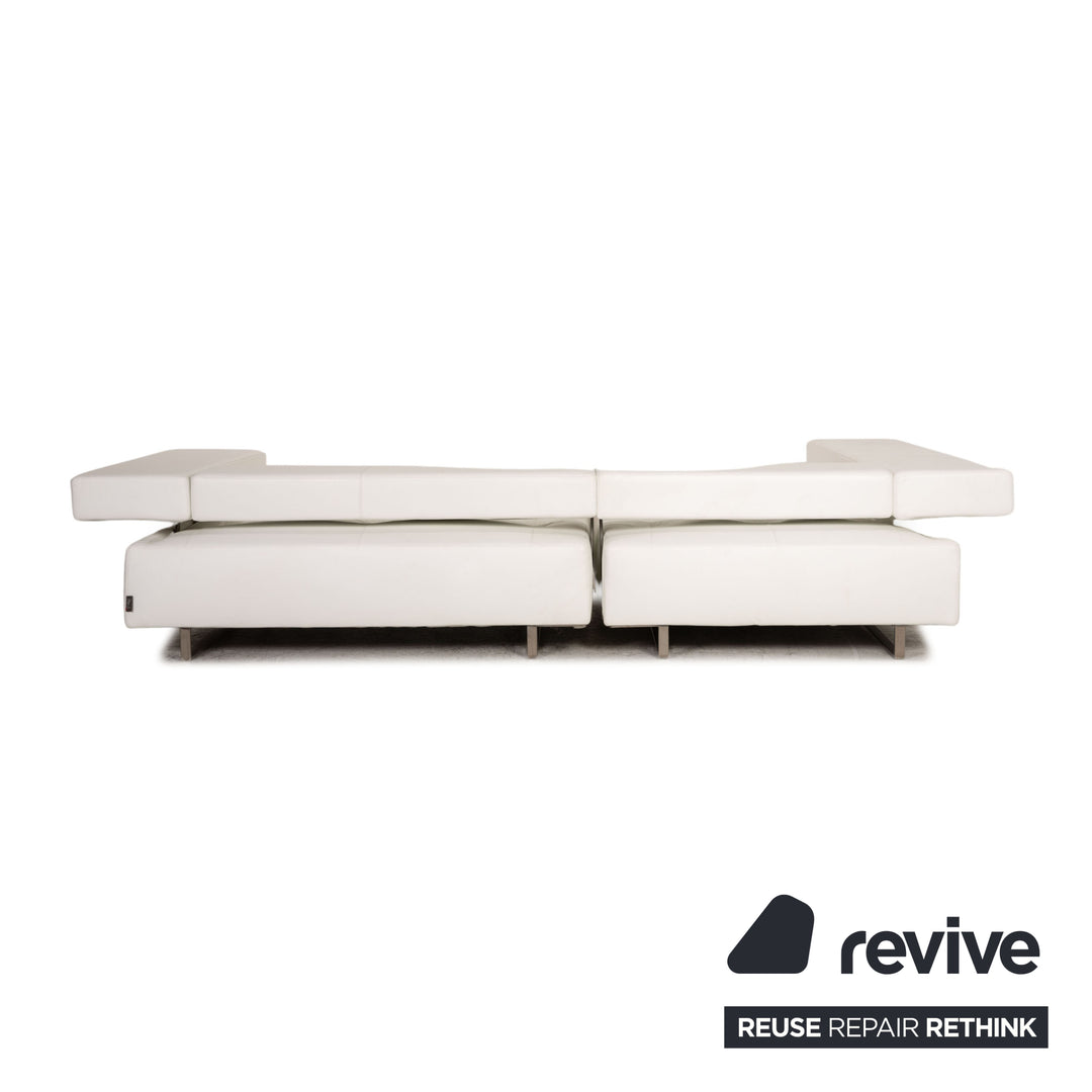 Who's Perfect Leather Corner Sofa White Sofa Couch Function Recamiere left