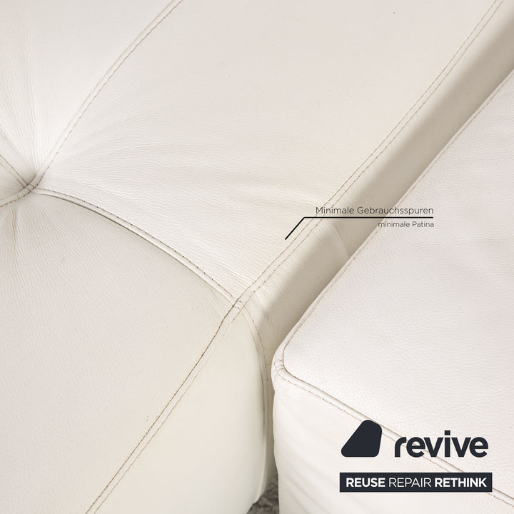 Who's Perfect Leather Corner Sofa White Sofa Couch Function Recamiere left