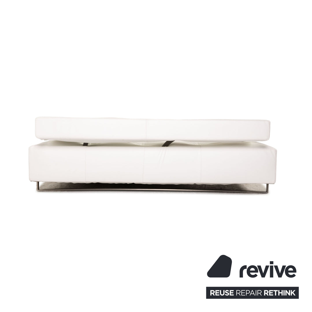 Who's Perfect Leather Corner Sofa White Sofa Couch Function Recamiere left