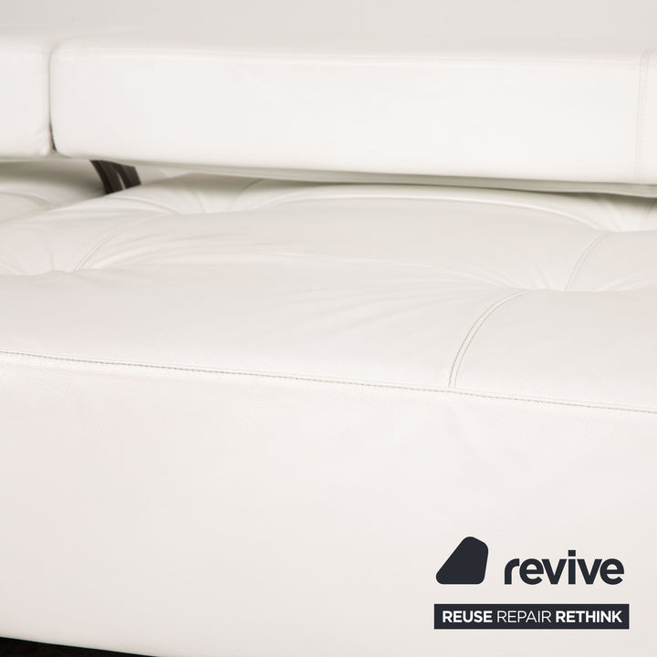 Who's Perfect Leather Corner Sofa White Sofa Couch Function Recamiere left