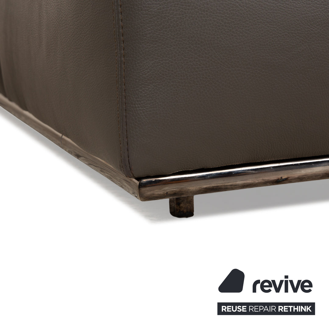 Who's Perfect Chaise longue en cuir marron marron foncé Daybed fonction manuelle