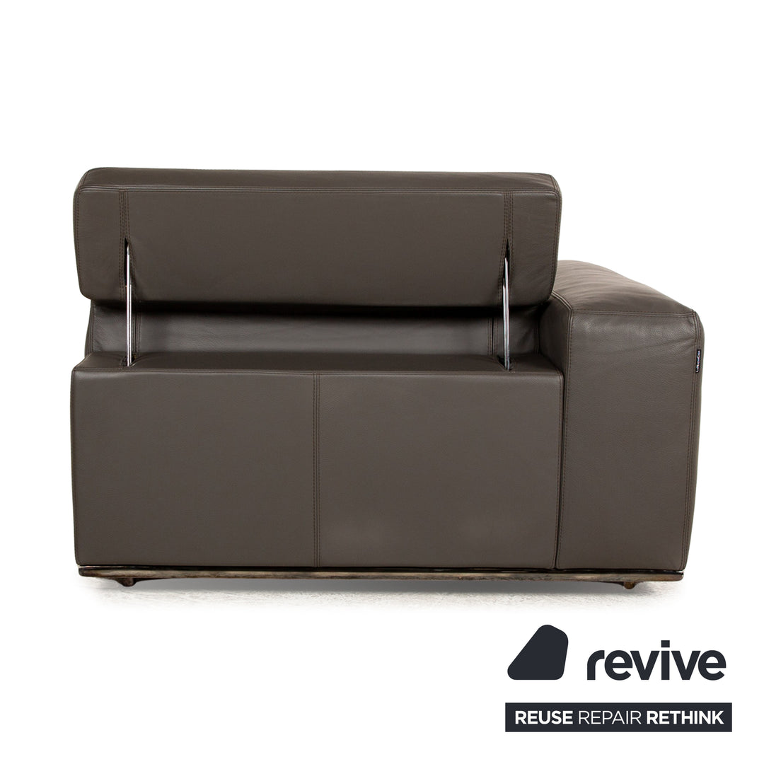 Who's Perfect Chaise longue en cuir marron marron foncé Daybed fonction manuelle