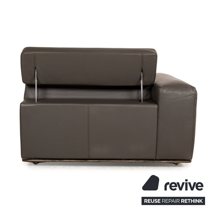 Who's Perfect Chaise longue en cuir marron marron foncé Daybed fonction manuelle