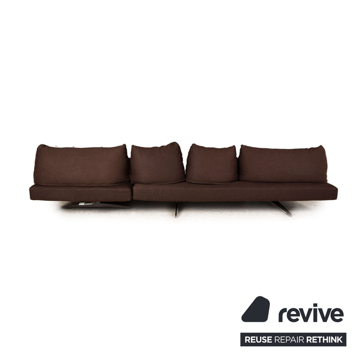 Who's Perfect Lovely Day Fabric Corner Sofa Brown Recamiere Right