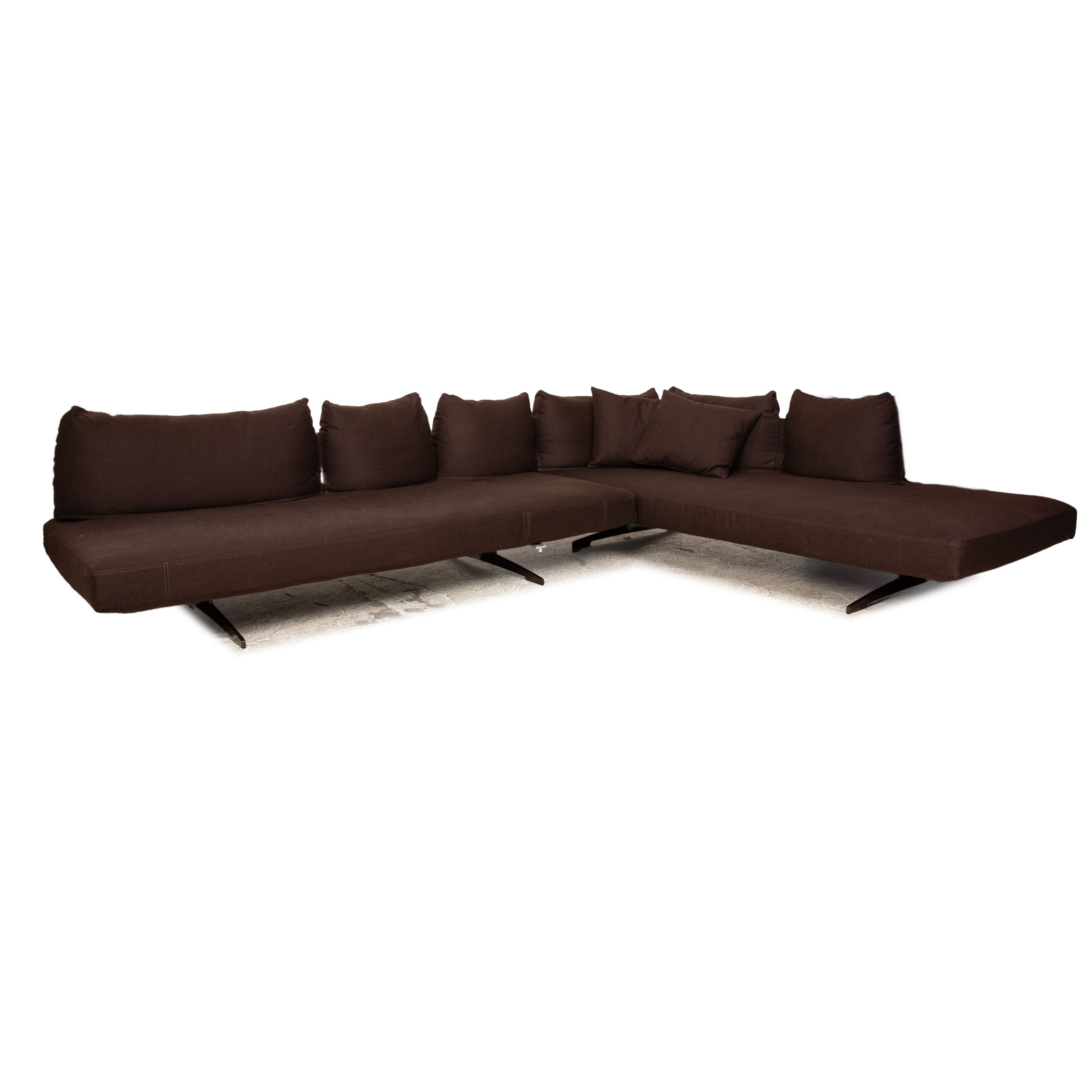 Who's Perfect Lovely Day Fabric Corner Sofa Brown Recamiere Right