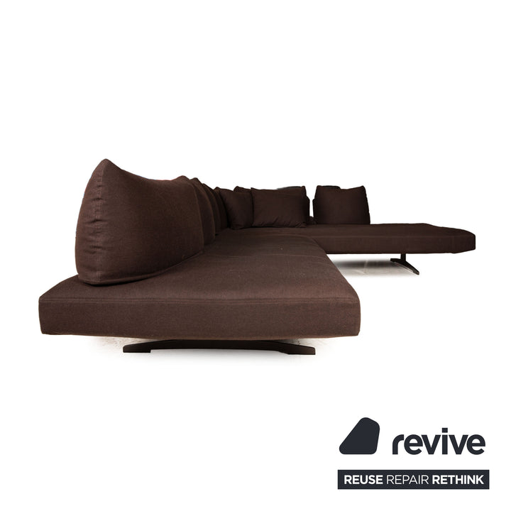 Who's Perfect Lovely Day Fabric Corner Sofa Brown Recamiere Right