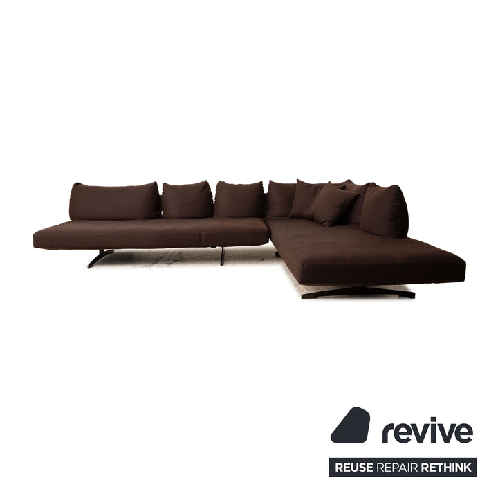 Who's Perfect Lovely Day Fabric Corner Sofa Brown Recamiere Right