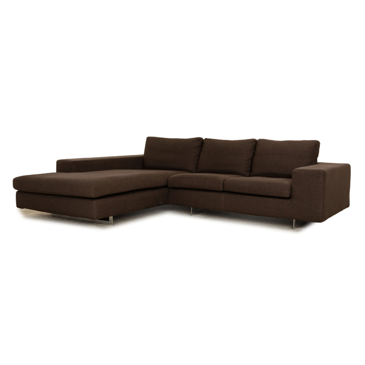 Who's Perfect Luca Fabric Corner Sofa Brown Gray Sofa Couch