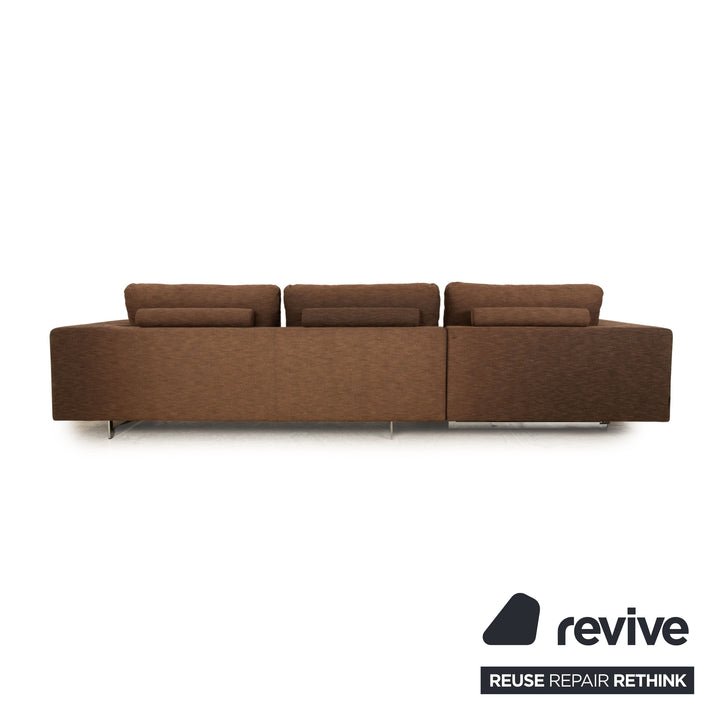 Who's Perfect Luca Fabric Corner Sofa Brown Recamiere Left Sofa Couch