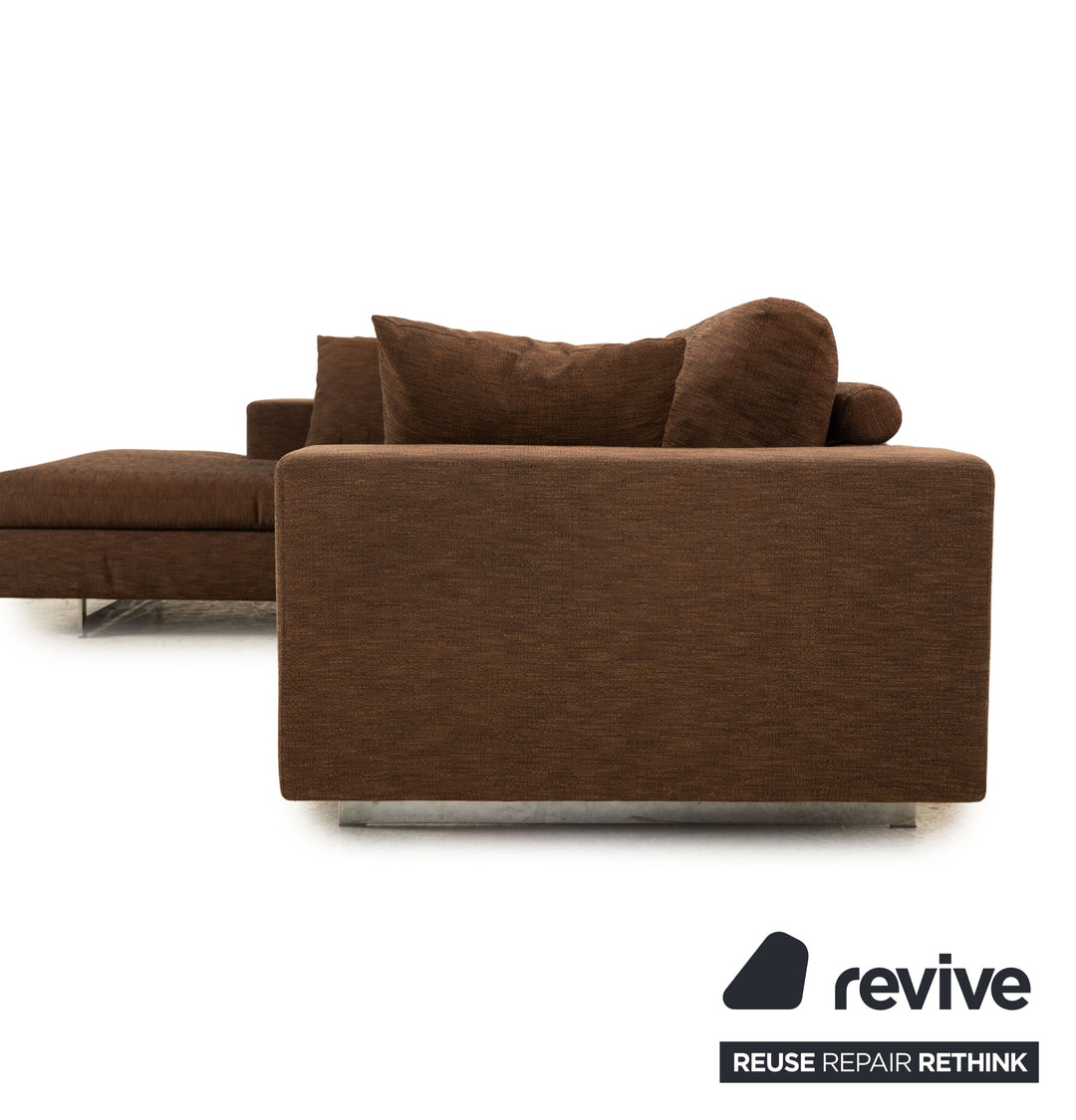 Who's Perfect Luca Fabric Corner Sofa Brown Recamiere Left Sofa Couch