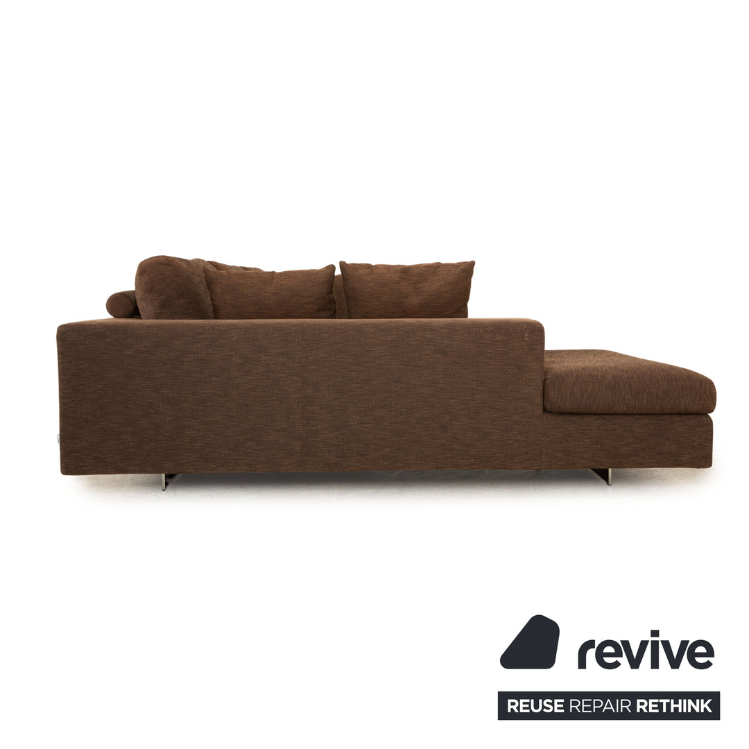 Who's Perfect Luca Stoff Ecksofa Braun Recamiere Links Sofa Couch