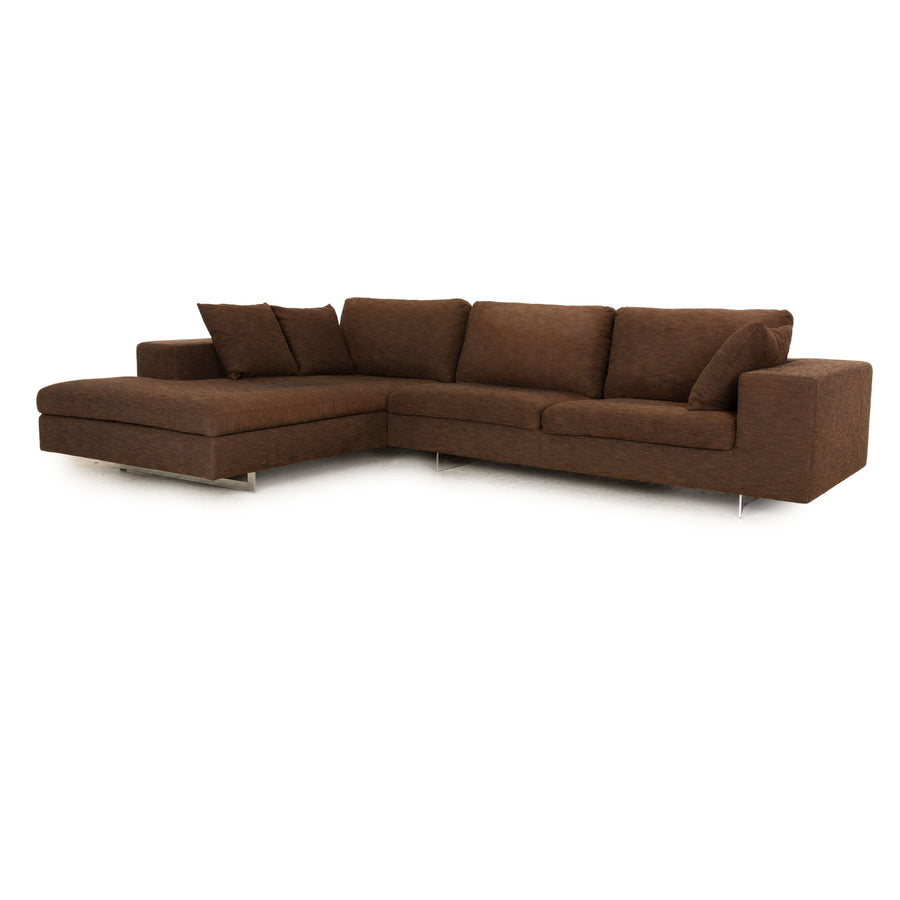 Who's Perfect Luca Stoff Ecksofa Braun Recamiere Links Sofa Couch