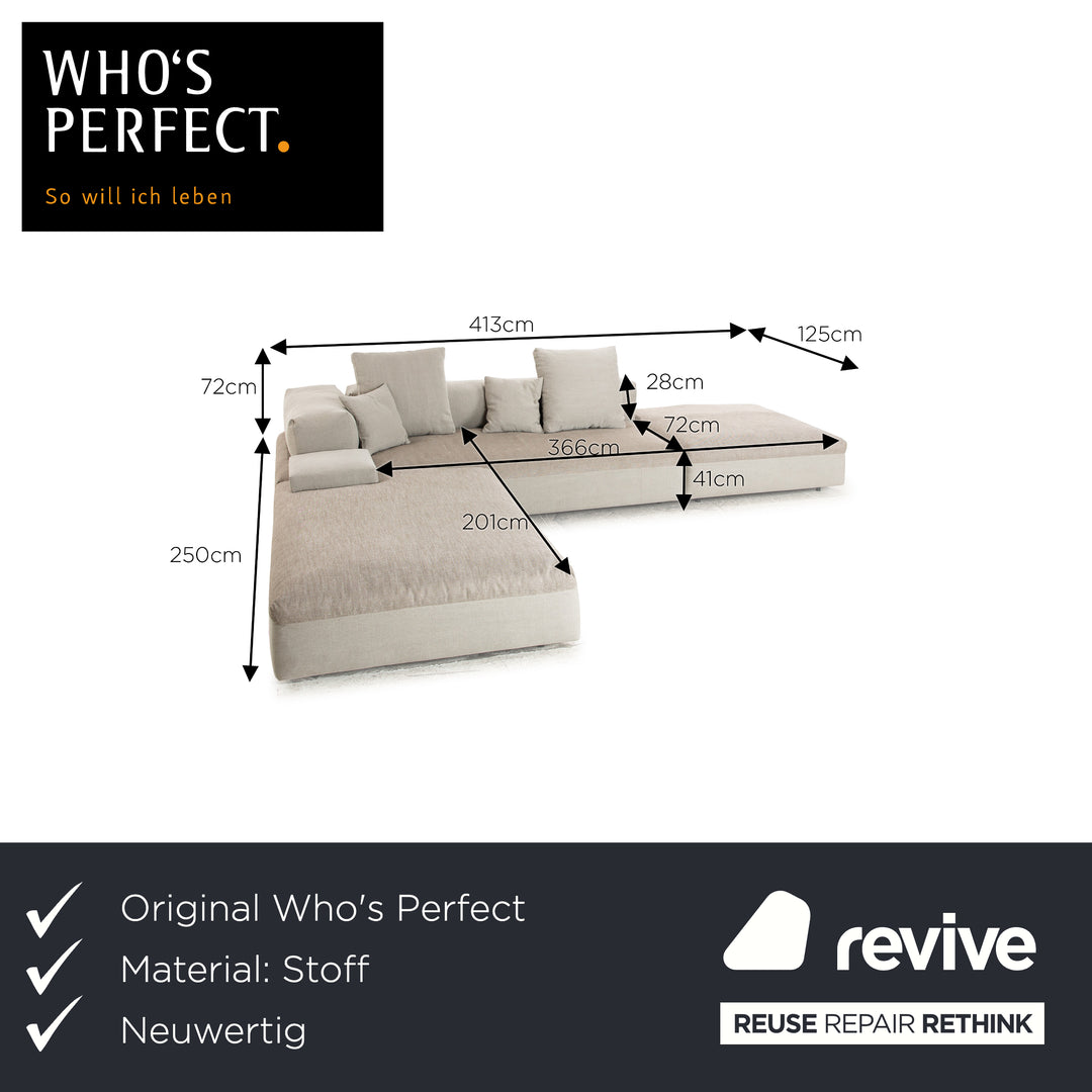 Désirée Who's Perfect Monopoli Stoff Ecksofa Grau Beige Sofa Couch