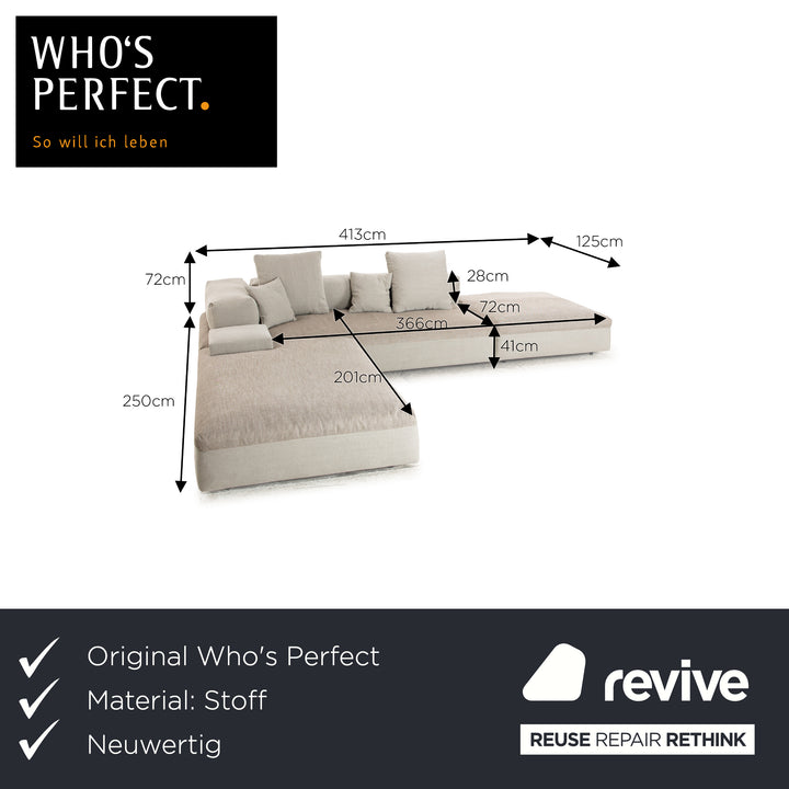Désirée Who's Perfect Monopoli Stoff Ecksofa Grau Beige Sofa Couch