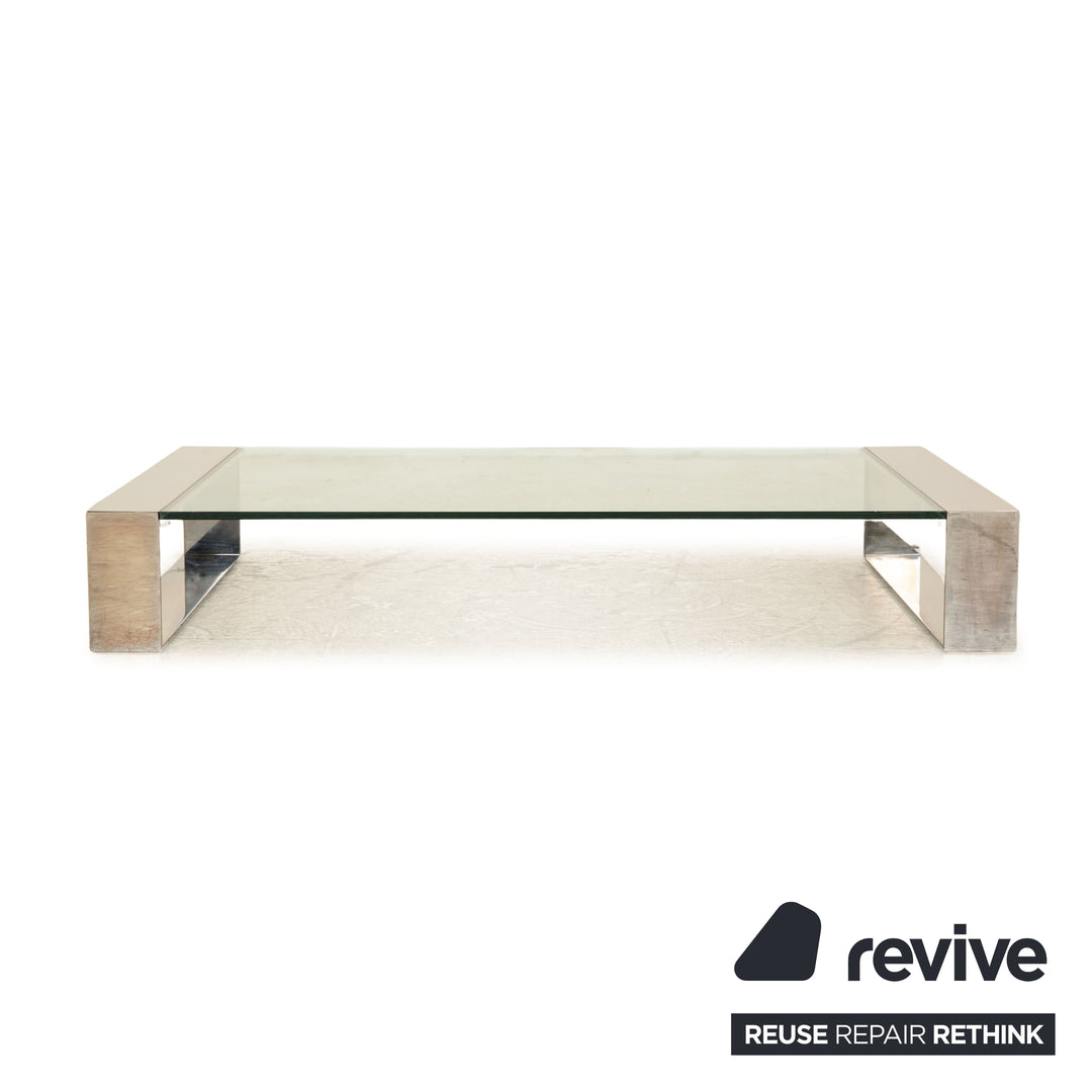 Who's Perfect Ring Glass Silver Coffee Table