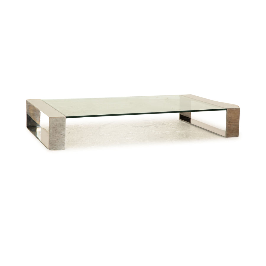 Who's Perfect Ring Glass Silver Coffee Table
