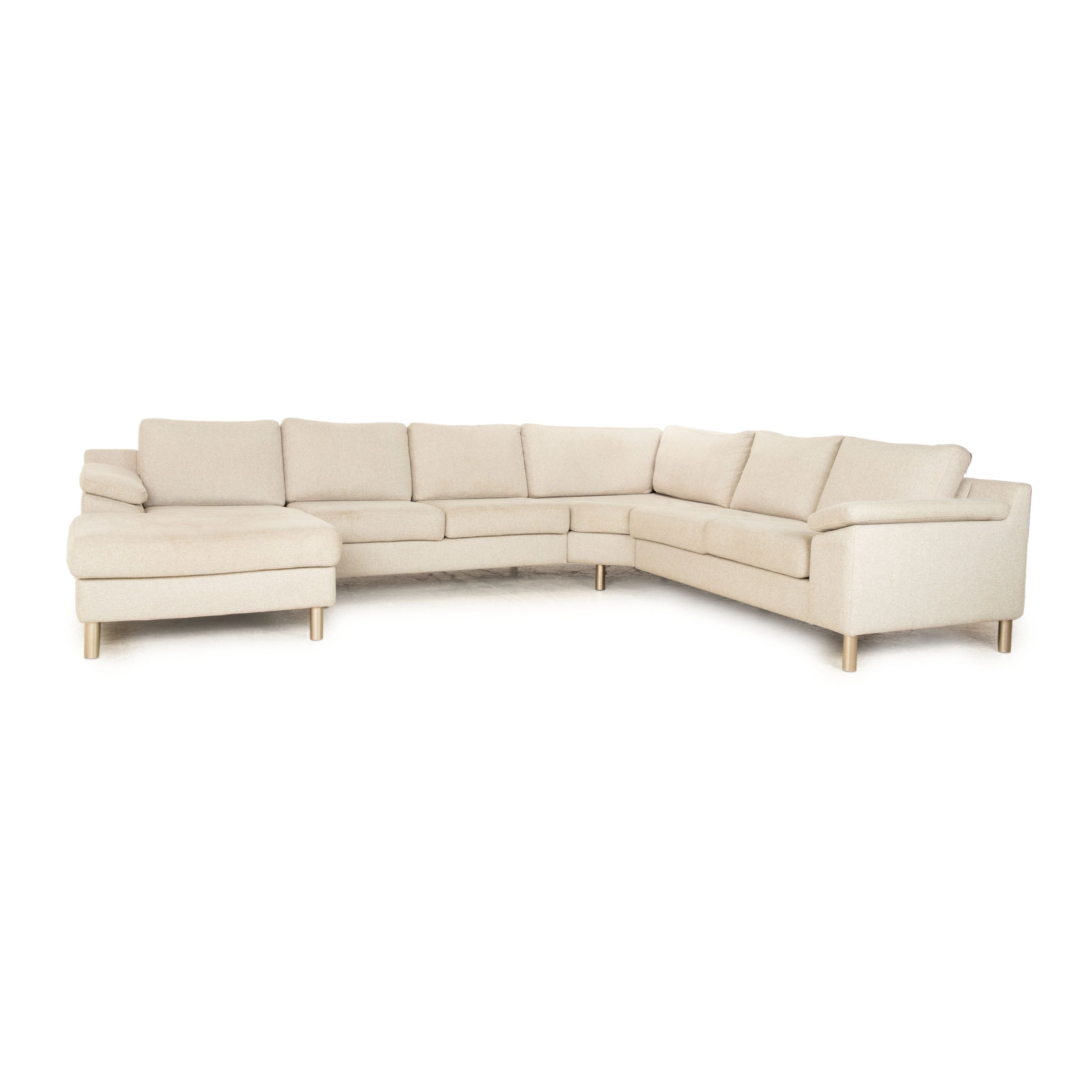 Who's Perfect Stoff Ecksofa Grau Recamiere Links manuelle Funktion Sofa Couch