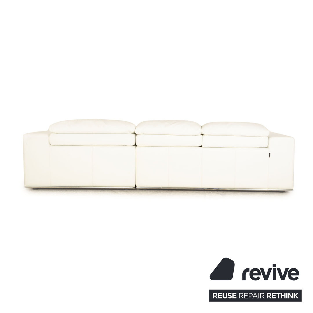 Who's Perfect Toronto Leather Corner Sofa White Cream Recamiere Right Manual Function Sofa Couch