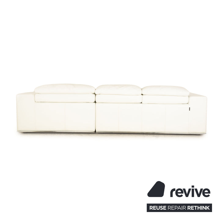 Who's Perfect Toronto Leder Ecksofa Weiß Creme Recamiere Rechts manuelle Funktion Sofa Couch