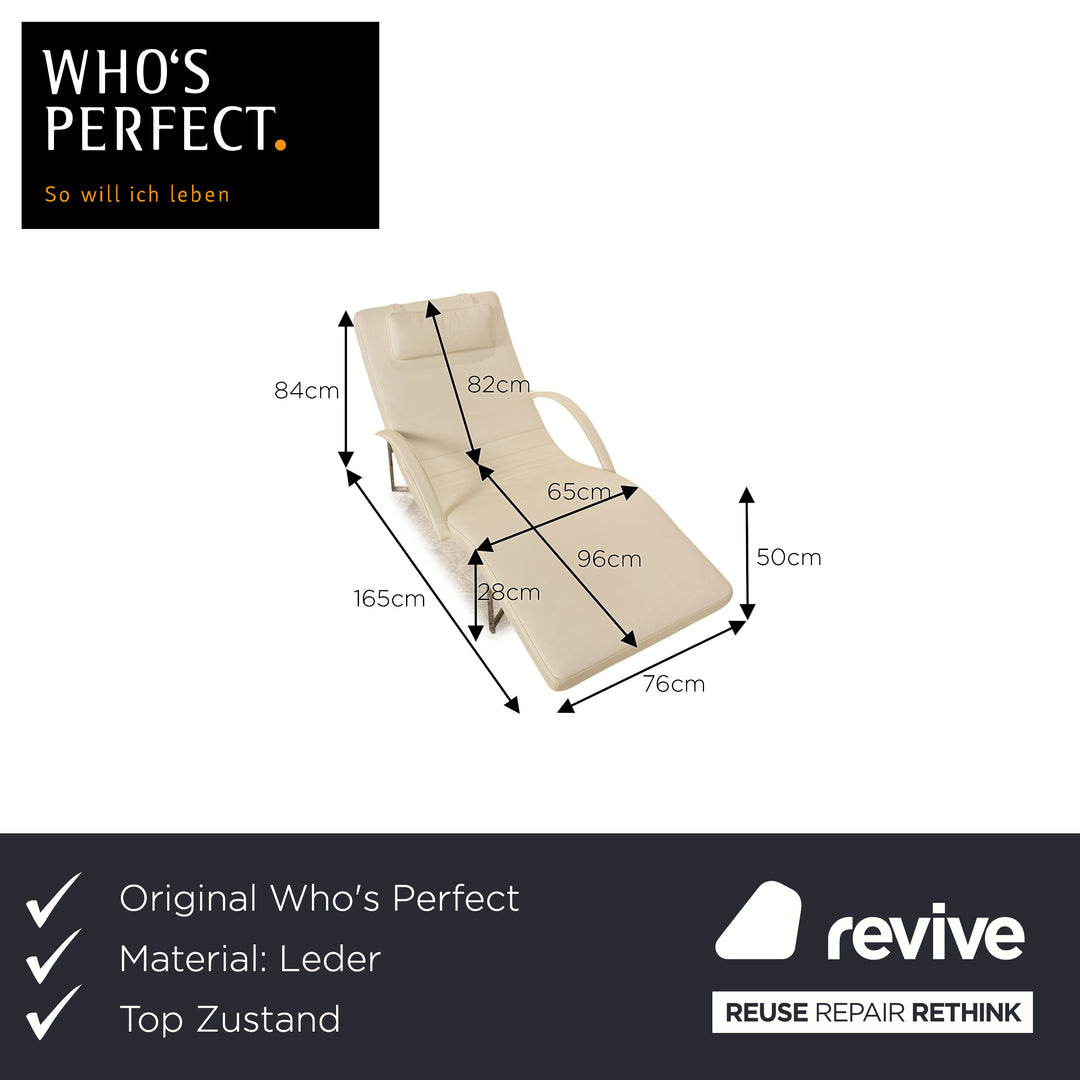 Who's Perfect Vulcano Leather Lounger Cream