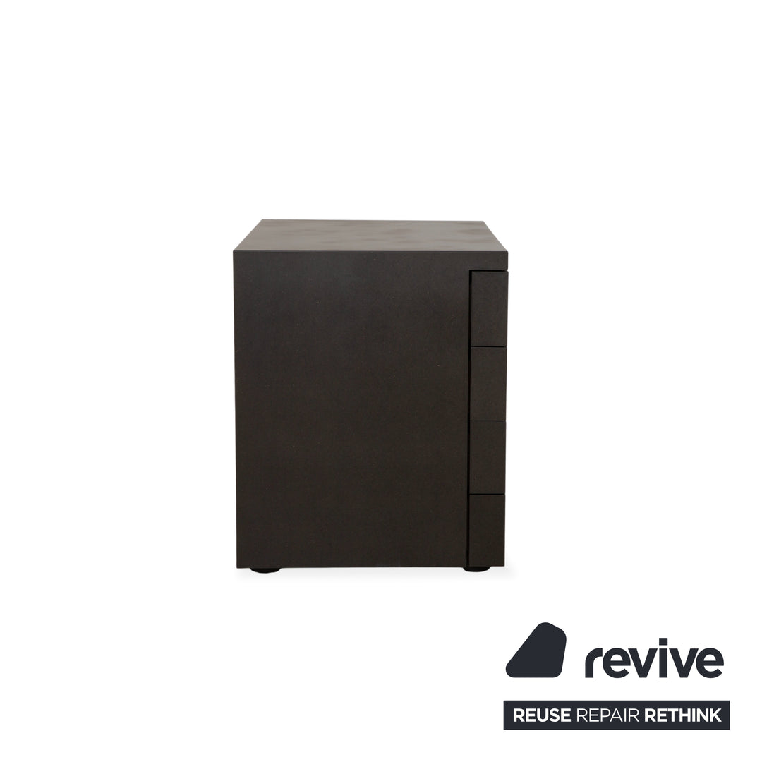 Wilkhahn wooden sideboard, black anthracite, chest of drawers