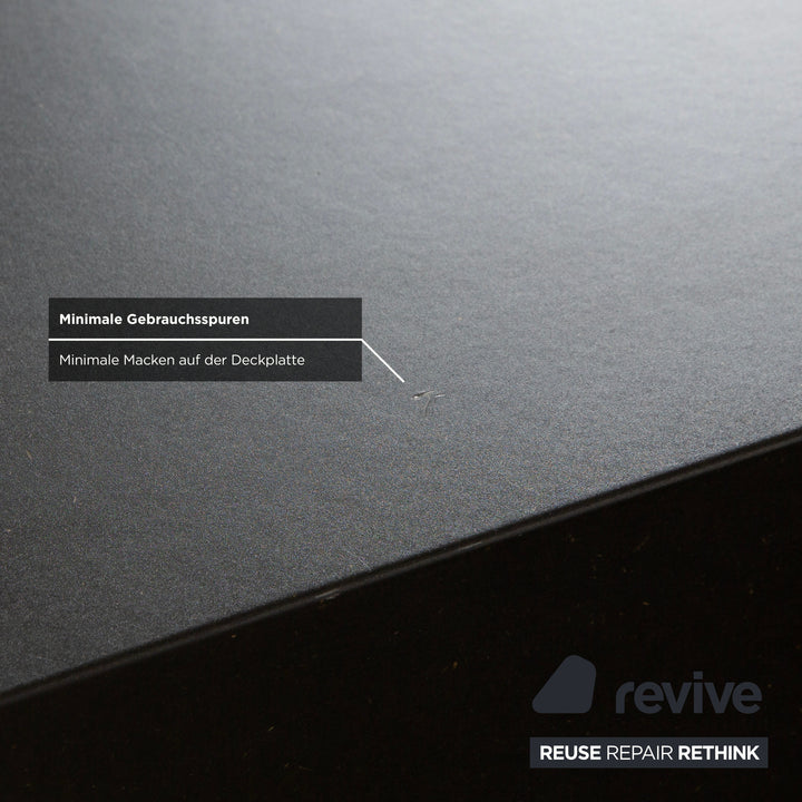 Wilkhahn wooden sideboard, black anthracite, chest of drawers